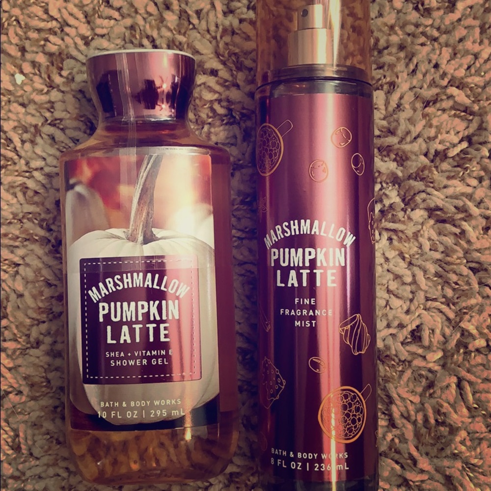 Bath and Body Works Marshmallow Pumpkin latte set